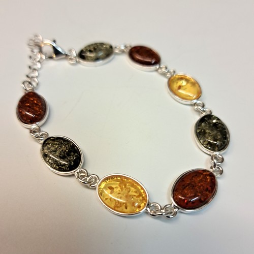 Click to view detail for HWG-2413 Bracelet, Rum, Green, Yellow Amber $77